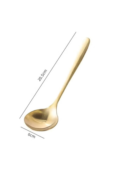 Generic 2-Piece Stainless Steel Large Portion Chef's Spoon - Silver & Gold