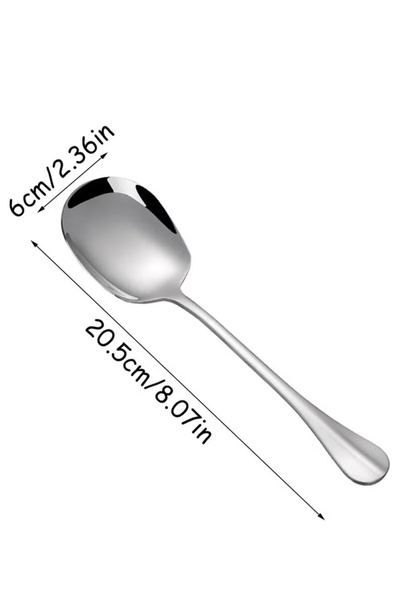 Generic 2-Piece Stainless Steel Large Portion Chef's Spoon - Silver & Gold