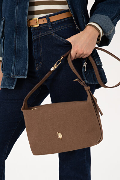 U.S. Polo Assn. Women's Brown Suede Crossbody Bag 50317832-Vr029