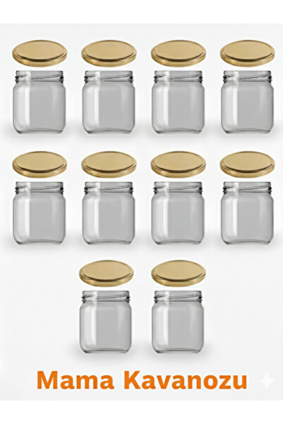 Viyalente 10-Piece Glass Jar 210 Cc with Lid - White/gold Lid - Mama Baby Tp00430