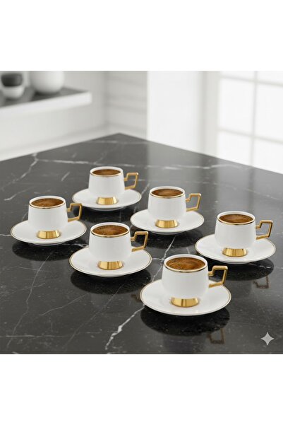 Jumbo Ellmore Gold 6'lı Kahve Fincan Takımı