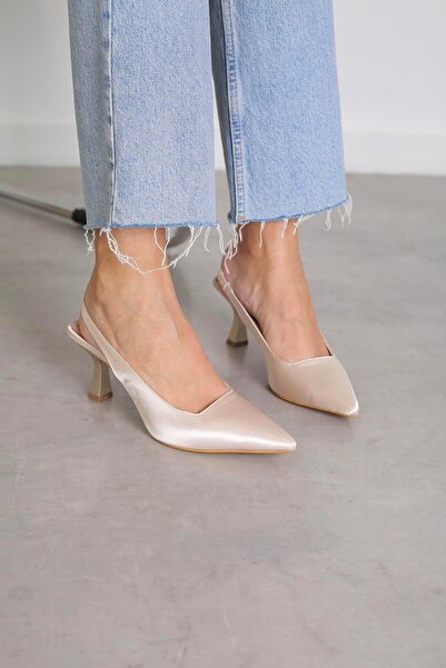 Stil Durağı حذاء سهرة بكعب 5 سم موديل EC119 للموسم الجديد - TEN.SATEN