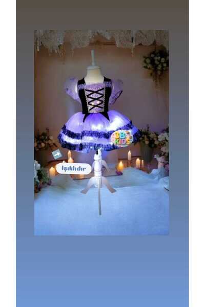 3b kids ışıklı ledli kuromi elbise kostüm