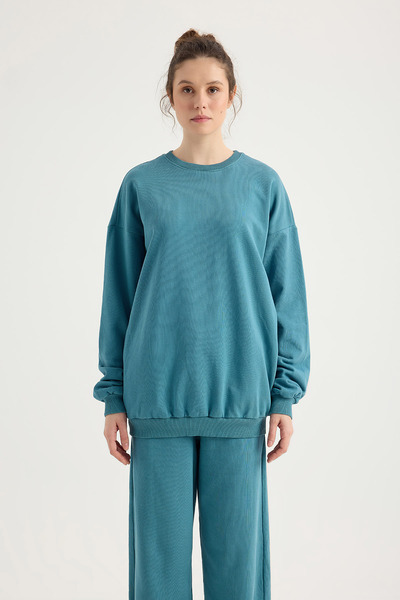 Sevilen Tekstil Perlit spălat supradimensionat Swea tricou