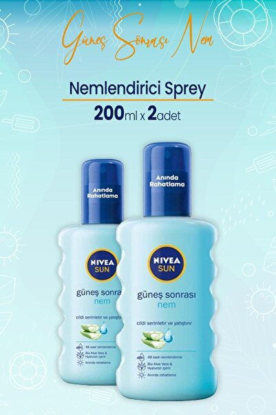 NIVEA SUN GÜNEŞ SONRASI NEMLENDİRİCİ SPREY 200 ML 2 ADET