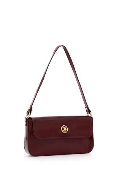 U.S. Polo Assn. Women's Burgundy Patent Leather Handbag 50317814-Vr014