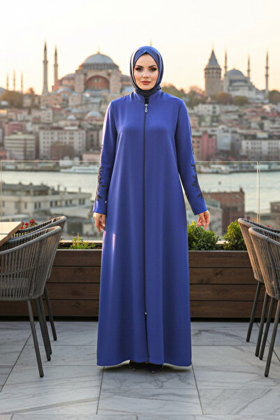 Neva Style Μπλε Ινδικό Χιτζάμπερ Φεράς με λεπτομέρειες στα μανίκια 10081IM