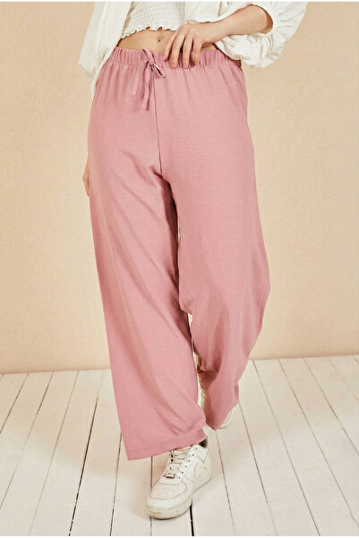 FATELLA Women Mother Aerobin Comfortable Fabric Elastic Waist Wide Leg Pants