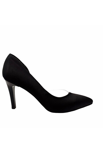 Stil Durağı ليندا موديل كعب 8 سم أسود ساتان