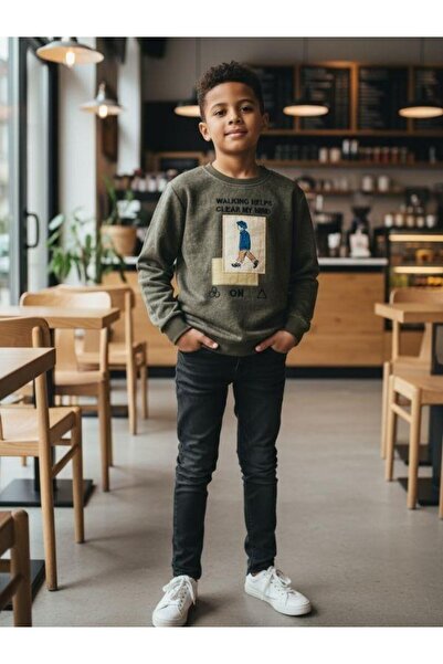 Zekids Φούτερ για αγόρια από βαμβακερό ύφασμα Clear My Mind με σχέδιο μπατίκ