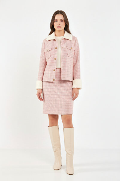 Volanlı KÜRKLÜ CEKET ETEK TAKIM