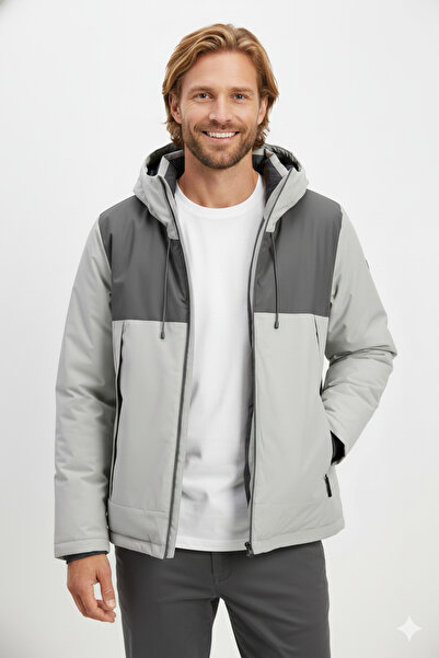 Jack & Jones Jcounion Light Padded Blocking Gray Men's Coat 12285586