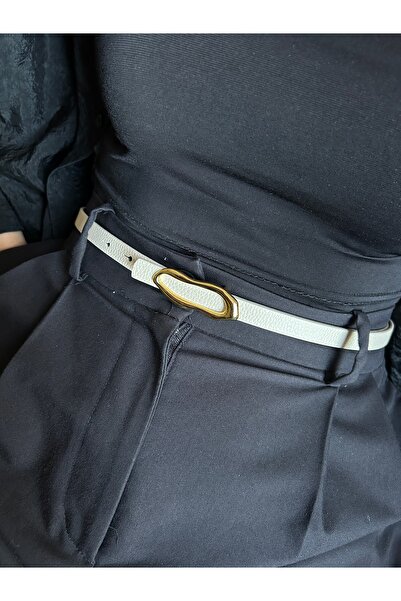 LİA KEMER حزام نسائي ذهبي اللون من لود بنمط مموج طويل، حزام للسترة، حزام للمل...