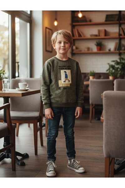 Zekids Φούτερ για αγόρια από βαμβακερό ύφασμα Clear My Mind με σχέδιο μπατίκ