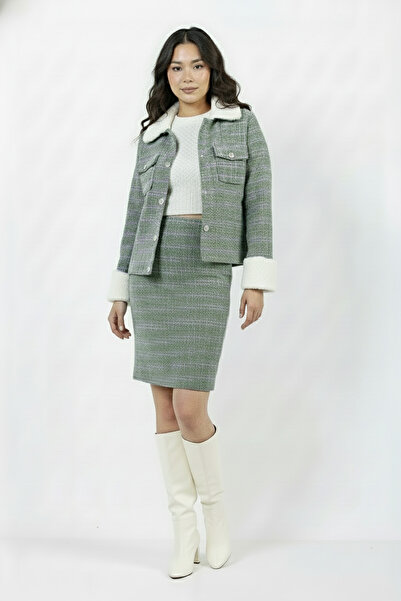 Volanlı Mont ceket- etek takım