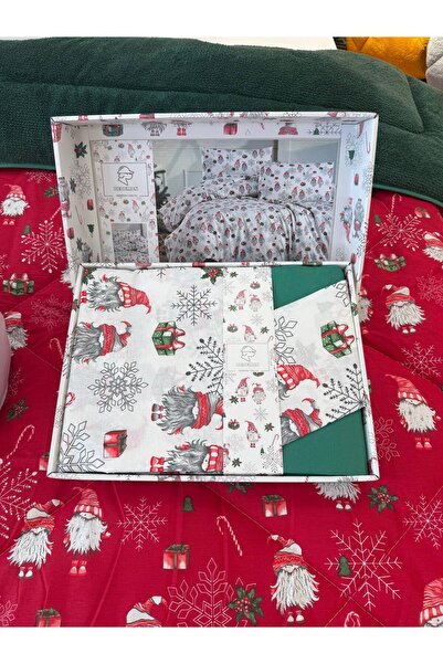 Sudemhome 100% Cotton Christmas Themed Double Duvet Cover Set Christmas Duvet Cover Set