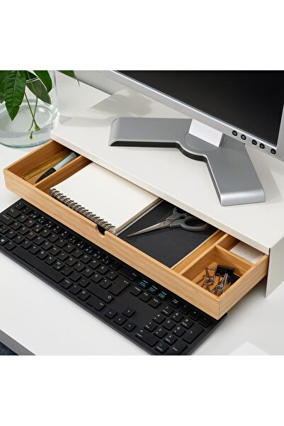 EliteEco IKEA ELLOVEN monitor booster, Office Desk with Under-Desk Storage white, 47x26x10 cm