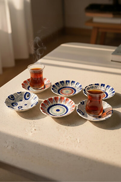 Güral Porselen Acem 6-Piece Tea Plate Set Mix 3232