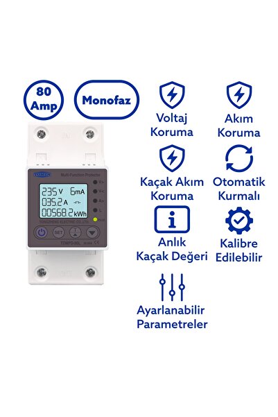 TOMZN Kaçak Akım Koruma Rölesi Ve Yüksek Voltaj Ve Akım Koruyucu Röle 80a Devrimsel Yenilik