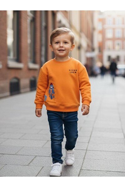 Zekids Φούτερ από βαμβάκι για αγόρια με στάμπα Ocean