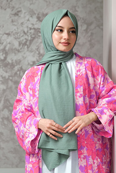 AFVENTE Πράσινο βαμβακερό σάλι Cazz