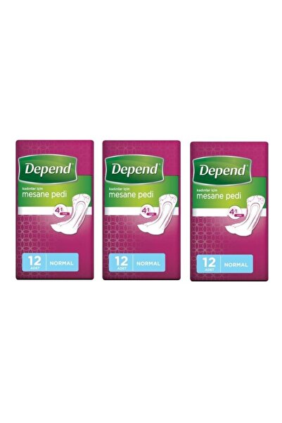 Depend MESANE PEDİ KADIN NORMAL 12 Lİ 3 PAKET