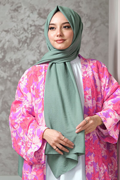 AFVENTE Πράσινο βαμβακερό σάλι Cazz