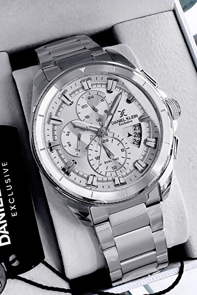 Daniel Klein Men's Wristwatch 3 Atm Waterproof Silver Color Steel Band Dkh4526C3
