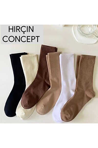 hırçın 5 ÇİFT EKONOMİK UNİSEX KARIŞIK RENK TENİS ÇORAP CONCEPT