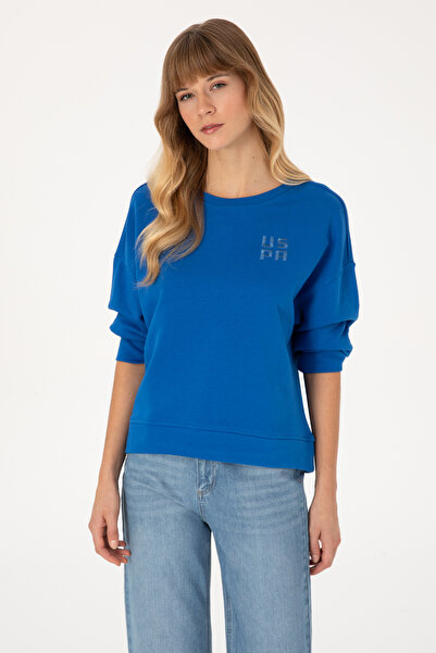 U.S. Polo Assn. Kadın Koyu Mavi Bisiklet Yaka Basic Sweatshırt 50313565-VR032