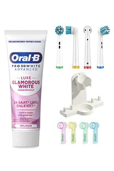 Oral-B Diş Fırçası Uyumlu 4 Adet Muadil Yedek Başlık - Diş Macunu - 4 Adet Ka...
