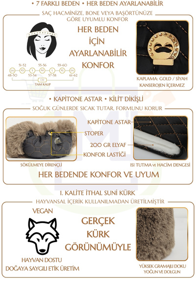 Mağazam Online Пухкава, дебела, кожена шапка от изкуствена кожа за жени - Toscana Mink