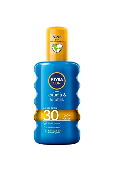 NIVEA Sun SPF30 Koruma & Ferahlık Güneş Kremi 200 ml Sprey,Yüksek Güneş Koruması