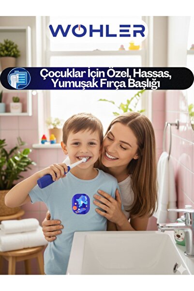 Wohler Değiştirilebilir Başlıklı Pilli Erkek Çocuk Diş Fırçası 3+ , FDA Onaylı