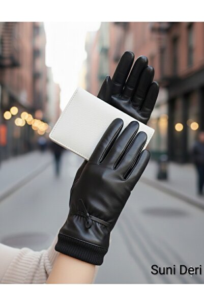 Özyıldırım Çarşı Pazar Kadın Deri Eldiven Şık Tasarım Esnek Zarif.