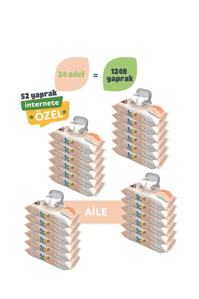 Uni Baby Aile Islak Mendil 24'lü 1248 Yaprak
