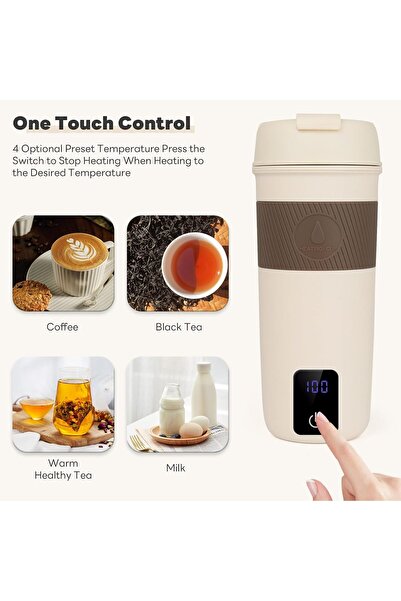 OEM Portable electric thermos 2 in 1 - 350 ml, temperature control and maintenance, stainless steel