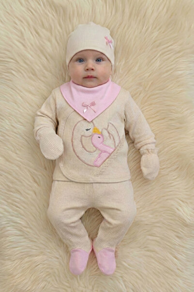 hobbe baby طقم أطفال حديثي الولادة مكون من 5 قطع، مصنوع من القطن بنسبة 100%، ...