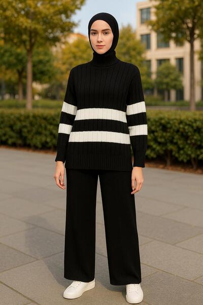 MAY MARA 2-piece fisherman collar knitwear set