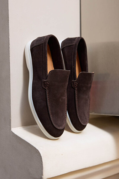 Vantaggio Loop Brown Suede 100% естествена кожа мъжки мокасини