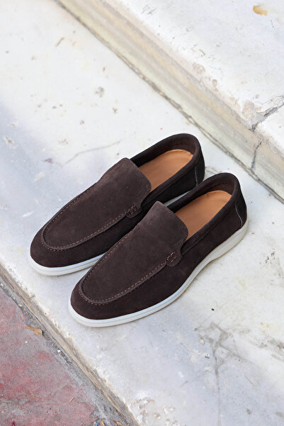 Vantaggio Loop Brown Suede 100% естествена кожа мъжки мокасини