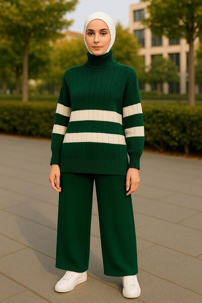 MAY MARA 2-piece fisherman collar knitwear set