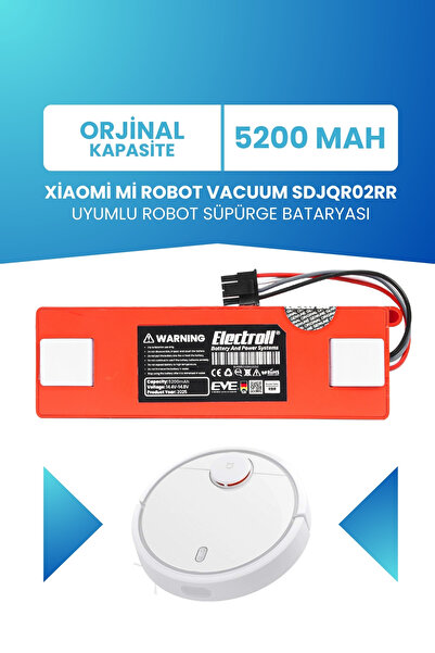 ELECTROLL Xiaomi Mi Robot Vacuum Sdjqr02rr Uyumlu Batarya (ORJİNAL KAPASİTE) ...