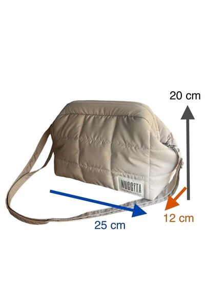 Nuggita Beige Puffer Hidden Scholarship Clutch Hand / Shoulder Bag