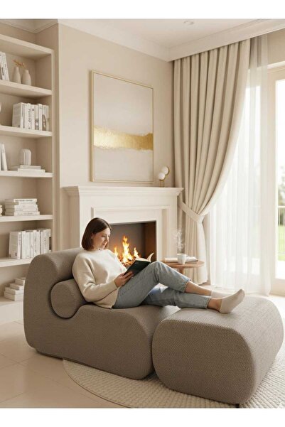 COLORMİX forza berjer tekli koltuk dinlenme koltuğu yıkanabilir kılıf Tamamen Sünğer