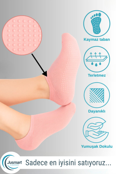 Jusmart Розова памучна подметка от силикон против хлъзгане ◆ Постелка за йога...