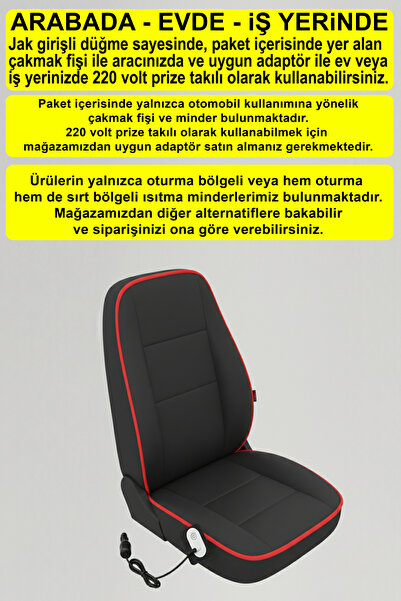 YOLDAŞ Jel Isıtmalı SIRTLIKLI TEK Oto Koltuk Minderi 1 yıl garanti