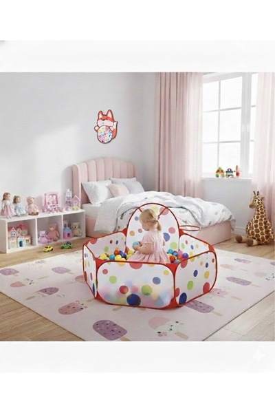 ZUMRANKA Çocuk Oyun Çadırı Kırmızı Potalı, Pota Dahil, Toplar Hariçtir.