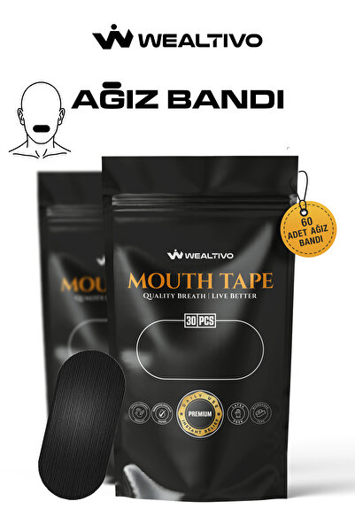 Wealtivo Ağız Bandı 60 Adet, 2025 Premium horlama Ağız Kapama Derin Uyku dudak Bandı (MOUTH TAPE)