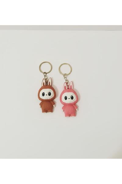 BANEDETTA سلسلة مفاتيح لابوبو مفاجئة (قطعتان) سلسلة مفاتيح عصرية قطعتان للموس...